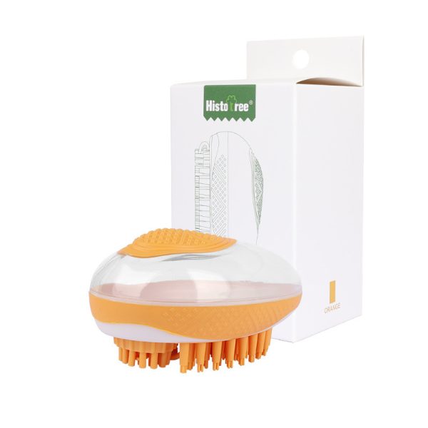 Dog Grooming Brush, Soap Dispenser, Soothing Massage, Soft Bristles - For Dogs and Cats (16 x 7.5 cm) - Image 2