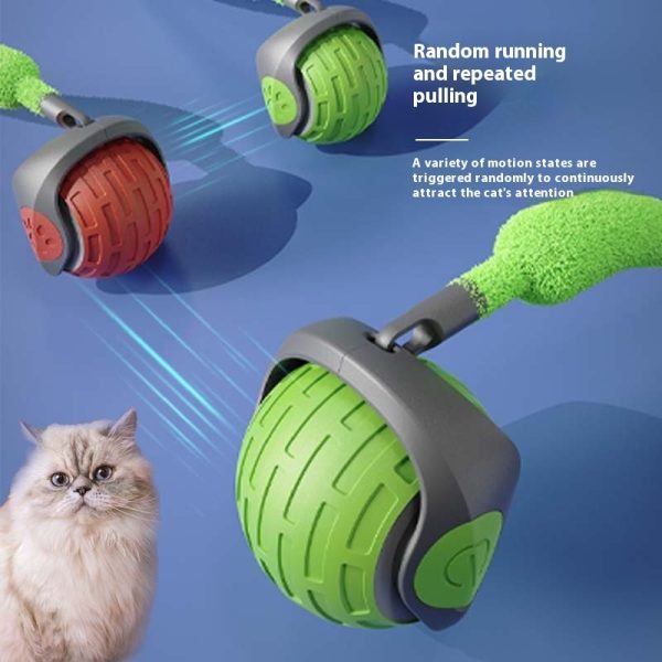 Interactive Cat Speedy Tail Toy, Automatic Moving Cat Toy Ball, USB Rechargeable, Two Speed Adjustment, with Replacement Tail - Image 7