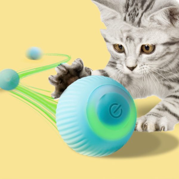 Cat Ball Toy, Pet Interactive Toy, Smart Automatic Rolling Cat Ball, Mute Abrasion Resistant Kitty Toy, Exercise Chase Pet Ball for Indoor - Image 2