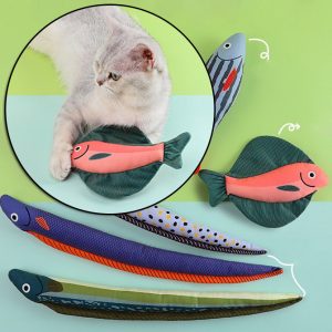 Maiiu Chewing Stuffed Catnip Cat Pillow Toy Simulation Fish Fish Cat Toys