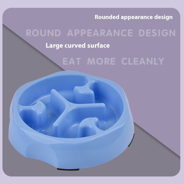 Round Shape Slow Feeding Pet Bowl, Anti-Gulping Dog & Cat Food Dish - Image 4