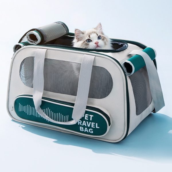 Pet Carrier Bag Soft Sided Collapsible Portable PET Travel Carrier Bag Pet Carrier for Dogs Cats Airline Approved Carrier Soft Sided, (Green) - Image 7