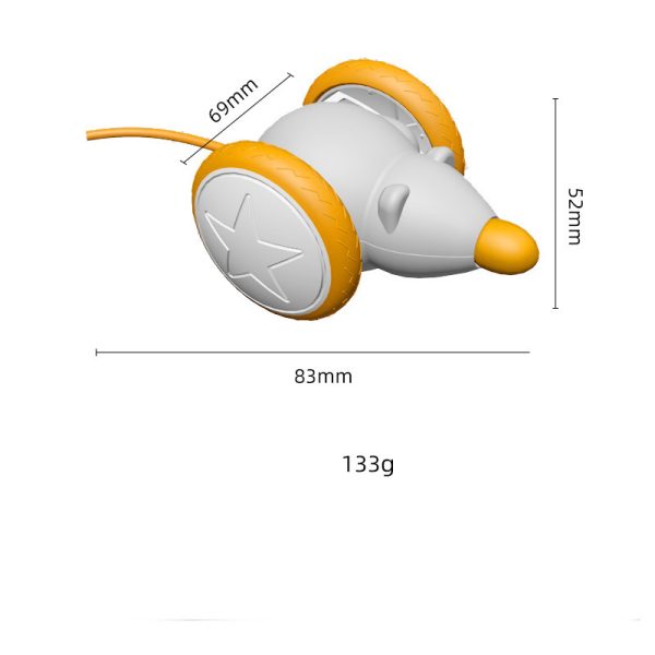 Smart Interactive Cat Toy – Automatic Moving Toy Mouse with LED Lights for Indoor Cats Toy, USB Rechargeable, Auto On, Off, Orange - Image 3