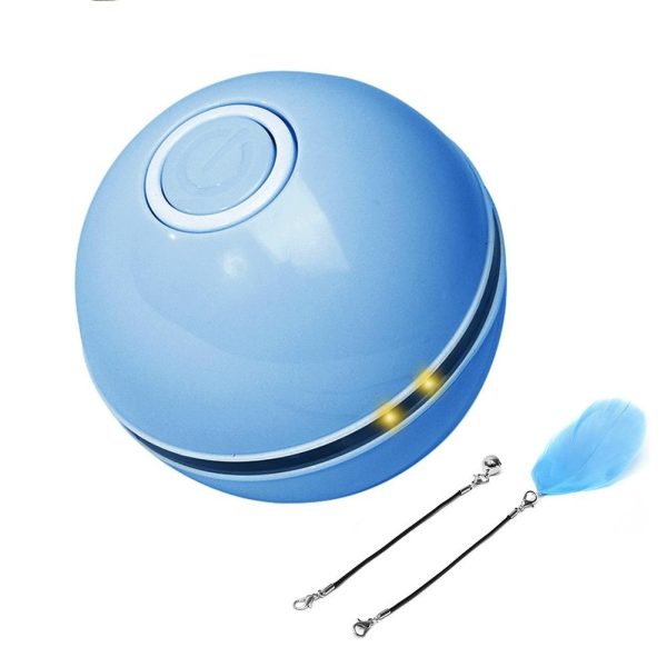 Interactive Cat Toys Ball with Colorful LED Light,USB Rechargeable Wicked Ball Cat Ball with Catnip,Automatic Spinning Smart Cat Ball Toy Pet Exercise Chaser Toy with Bell - Image 7