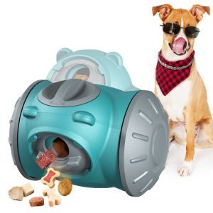 Interactive Dog Treat Dispenser Toy with Slow Feeding Enriching Play, Food Dispensing Dog amp, Cat Toy Enrichment Puzzle for Small, Medium, or Large Breeds, Heavy, Duty ABS Plastic