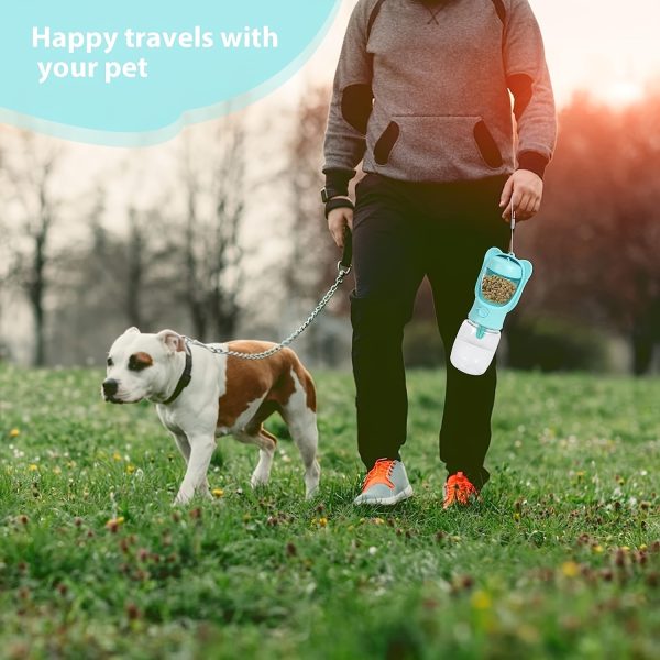 MYOWELL 2 In 1 Portable Dog Water Bottle - Leak Proof Dog Water Bottle with Food Container, Travel Water Dispenser 12oz+6oz for Pets, for Walking, Hiking, and Outdoor Use - Image 9