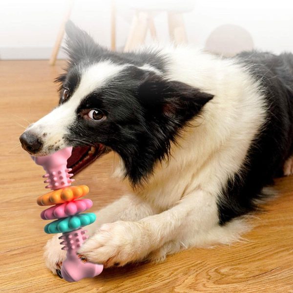 tedcae TPR Petal Tri-Ring Bone Type Teething Toy, Dog Squeaky Toys for Aggressive Chewers, Durable Dog Chew Toys for Large Medium Breed Dog, Dog Toys, Tough Durable Dogs Toys with Natural Rubber - Image 9