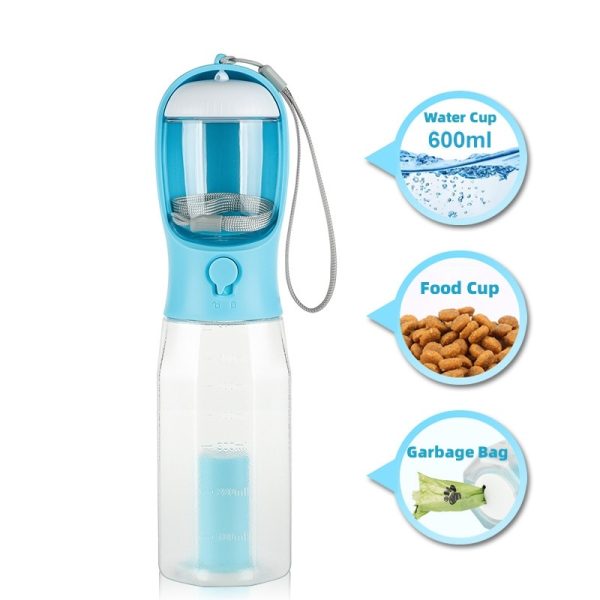 MCOURASOY Pet Water Bottle, Portable Dog Water Bottle Dispenser with Poop Bag, 20oz Leak Proof Dog Travel Water Bottle with Feeder - Puppy Water Bottles for Walking, Hiking, Camping - Image 9