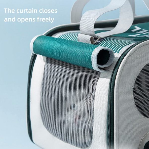 Pet Carrier Bag Soft Sided Collapsible Portable PET Travel Carrier Bag Pet Carrier for Dogs Cats Airline Approved Carrier Soft Sided, (Green) - Image 4