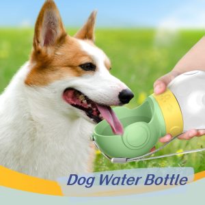 Portable Dog Water Bottle, Leak-Proof Travel Pet Drinker with Bowl, Outdoor Cat & Dog Feeder for Walking, Hiking, and Travel