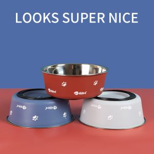 Stainless Steel Pet Bowl - Non-Slip, Colorful Design for Cats & Dogs – Small/Medium/Large Sizes – Anti-Skid, Spill-Proof, Durable