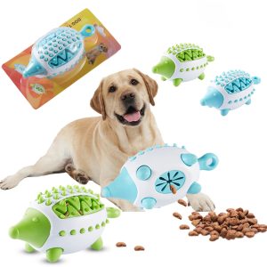 Dog Treat Dispensing Toy, Teeth Grinding Cleaning Bite Resistant Dog Food Dispensing Toy, Hedgehog Shape Puppy Treat Puzzle Reduce Boredom and Anxiety Relief Toy for Small, Medium