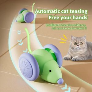 Automatic Moving Mice Cats Toy Intelligent Obstacle Avoidance Moving Mice Shape Cats Training Scratch Toy