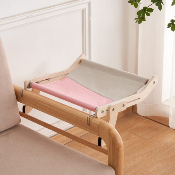 Wooden Cat Hammock Bed – Hanging Cat Perch for Windowsill, Bedside, Chair or Drawer – Durable, Breathable & Easy to Install - Image 3