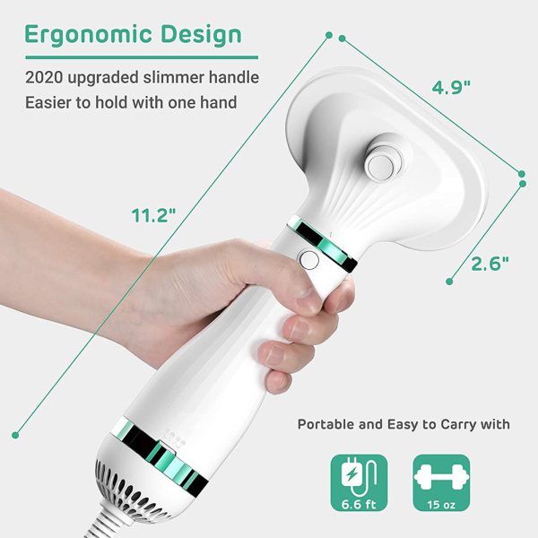 Pet Hair Dryer for Small-Sized Dogs and Cats, 2-in-1 Dog Hair Dryer with Self Cleaning Slicker Brush, Dog Blow Dryer, 300 Watts, Overheat Protection, Portable, Adjustable Temperature - Image 5