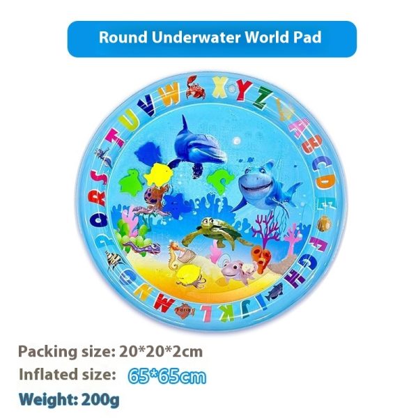 Upgraded Thicken Water Mat for Cats, Unbreakable Cat Splash Play Mat, Interactive Water Sensory Playmat Cat Toy, Durable Cool Comfort Water Mat for Pets with Fake Fish Inside (with Inflator) - Image 9