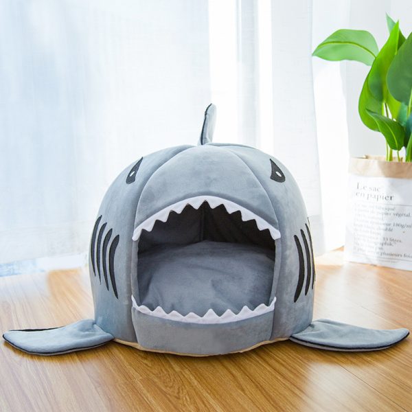 Cat BedShark Shape Pet Puppy Sleepping Bed Warm Kennel Suitable for Beds for Indoor Cats Small Dog Bed Washable - Image 2