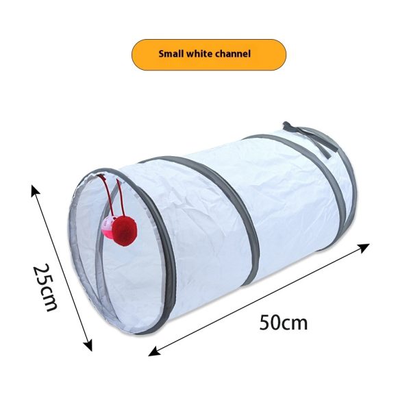 Deofun Cat Tunnel Tube Toys，Tunnels for Indoor Cats, S-Shape White Collapsible Interactive Toy with Balls for Rabbits, Kittens, Ferrets, Puppy - Image 5