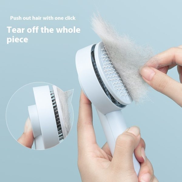 GRBISI Cat Grooming Brush Self Cleaning Slicker Dogs Cats Doggy Pet Kittens One-Click Shedding Button Stainless Steel Teeth Comb Removal Loose Matted Tangled Hair Massage Indoor Outdoor Undercoat - Image 4