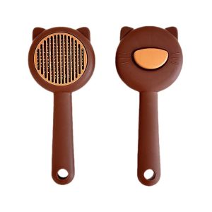 Kitten Hair Removal Comb – Self-Cleaning Cat & Dog Grooming Tool, Anti-Knotting Needle Comb, Stainless Steel, Lightweight, 4 Colors