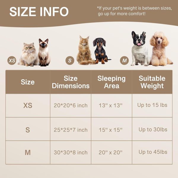 MEWOOFUN Cat Bed, Washable Beds for Indoor Cats, Cute Donut Bed Fluffy Pet Bed with Non-Slip Bottom, Calming Round Bed for Puppy and Kitten (Light Brown) - Image 4