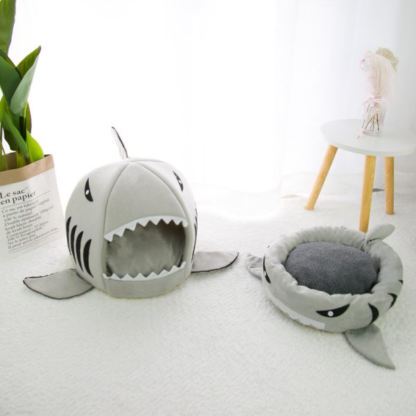 Cat BedShark Shape Pet Puppy Sleepping Bed Warm Kennel Suitable for Beds for Indoor Cats Small Dog Bed Washable - Image 4