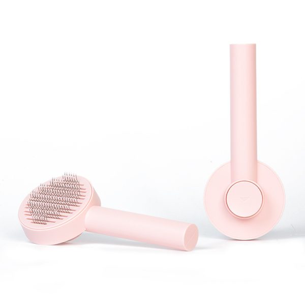 GRBISI Cat Grooming Brush Self Cleaning Slicker Dogs Cats Doggy Pet Kittens One-Click Shedding Button Stainless Steel Teeth Comb Removal Loose Matted Tangled Hair Massage Indoor Outdoor Undercoat - Image 2
