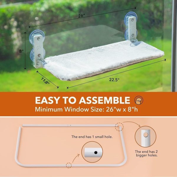 MEWOOFUN Cat Hammock - Window Perch with Strong Suction Cups, Steel Frame, Removable Cushion, Indoor Cat Seat - Image 4
