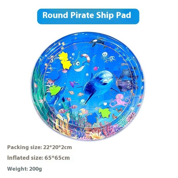 Upgraded Thicken Water Mat for Cats, Unbreakable Cat Splash Play Mat, Interactive Water Sensory Playmat Cat Toy, Durable Cool Comfort Water Mat for Pets with Fake Fish Inside (with Inflator) - Image 2