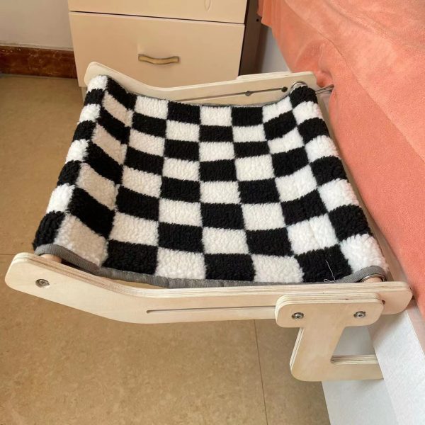 Wooden Cat Hammock Bed – Hanging Cat Perch for Windowsill, Bedside, Chair or Drawer – Durable, Breathable & Easy to Install - Image 4