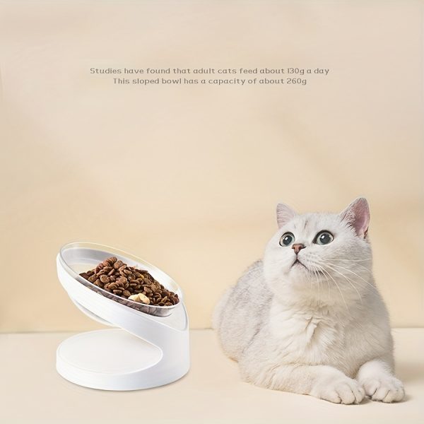 Slanted Stainless Steel Dog Bowl 15°, Pet Food Bowl Tilted Angle Bulldog Bowl Pet Feeder Dish, Water Bowl Non-Skid & Non-Spill, Easier to Reach Food, White - Image 9