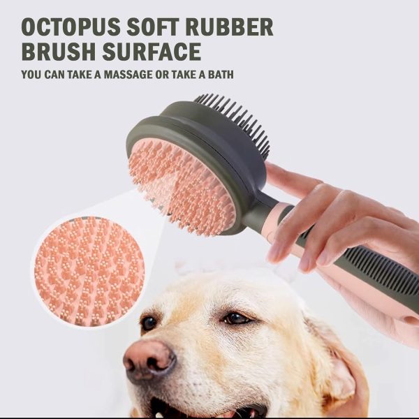 deusknoy 2 in 1 Double Side Cat Brushes for Indoor Cats Shedding Cat Grooming Supplies Cat Comb with Release Button Pet Supplies Flea Comb Slicker Brush for Dogs Hair Removal Massage - Image 4