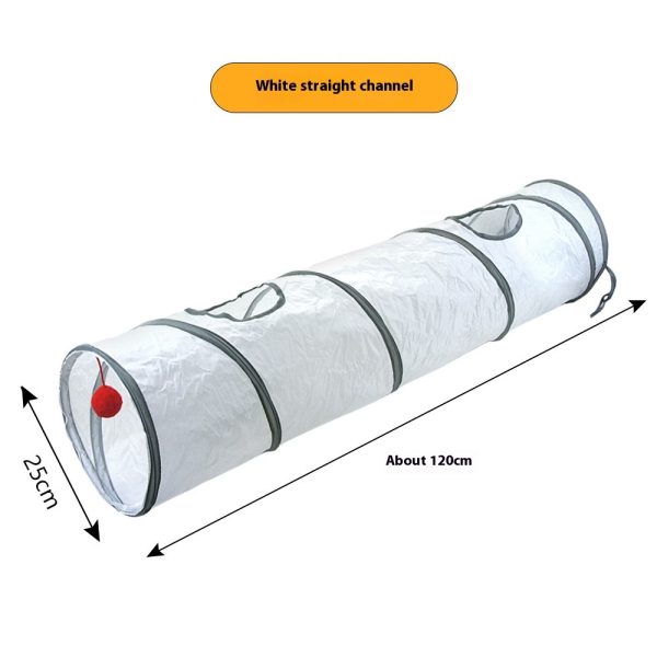Deofun Cat Tunnel Tube Toys，Tunnels for Indoor Cats, S-Shape White Collapsible Interactive Toy with Balls for Rabbits, Kittens, Ferrets, Puppy - Image 2