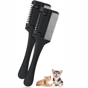 2-in-1 Pet Grooming Comb for Dogs and Cats - 2 Combs with 20 Extra Blades for Trimming and Grooming