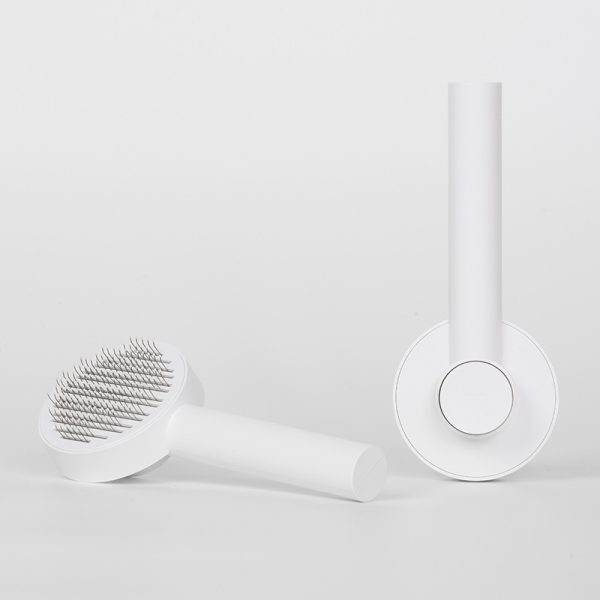 GRBISI Cat Grooming Brush Self Cleaning Slicker Dogs Cats Doggy Pet Kittens One-Click Shedding Button Stainless Steel Teeth Comb Removal Loose Matted Tangled Hair Massage Indoor Outdoor Undercoat - Image 3