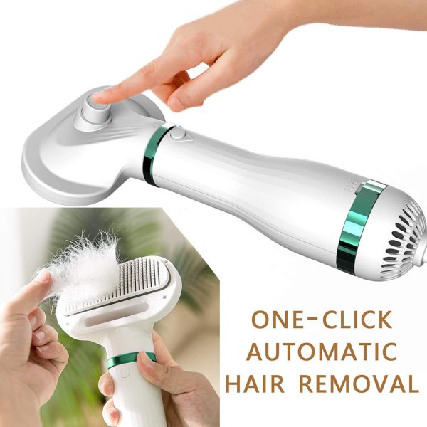 Pet Hair Dryer for Small-Sized Dogs and Cats, 2-in-1 Dog Hair Dryer with Self Cleaning Slicker Brush, Dog Blow Dryer, 300 Watts, Overheat Protection, Portable, Adjustable Temperature - Image 3