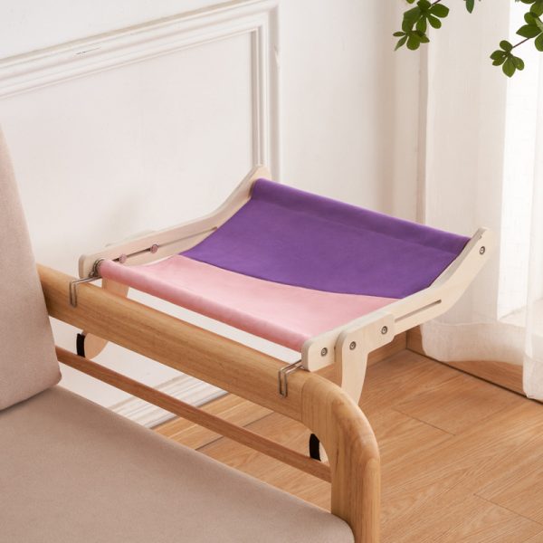 Wooden Cat Hammock Bed – Hanging Cat Perch for Windowsill, Bedside, Chair or Drawer – Durable, Breathable & Easy to Install - Image 8