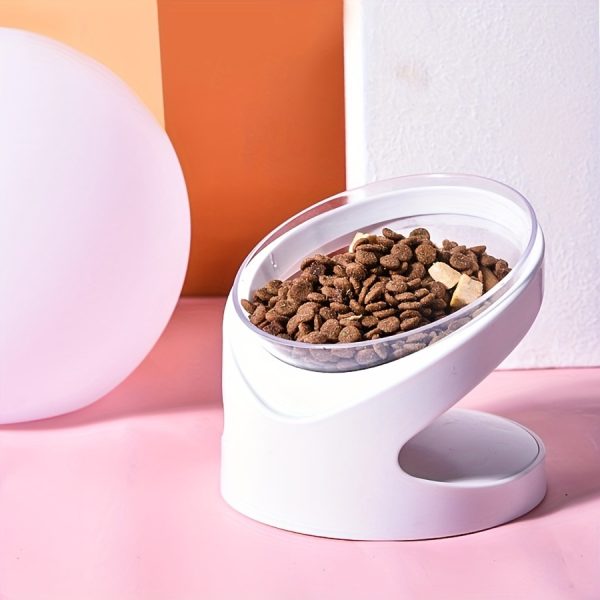Slanted Stainless Steel Dog Bowl 15°, Pet Food Bowl Tilted Angle Bulldog Bowl Pet Feeder Dish, Water Bowl Non-Skid & Non-Spill, Easier to Reach Food, White - Image 3