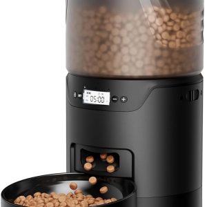 Automatic Cat Feeder: 3L Auto Food Dispenser with Timed Feeding| 6 Meal Programmable& 1-20 Portion Precise Control- Easy to Clean & Setup for Cat Indoor| Desiccant Bag Keep Food Fresh