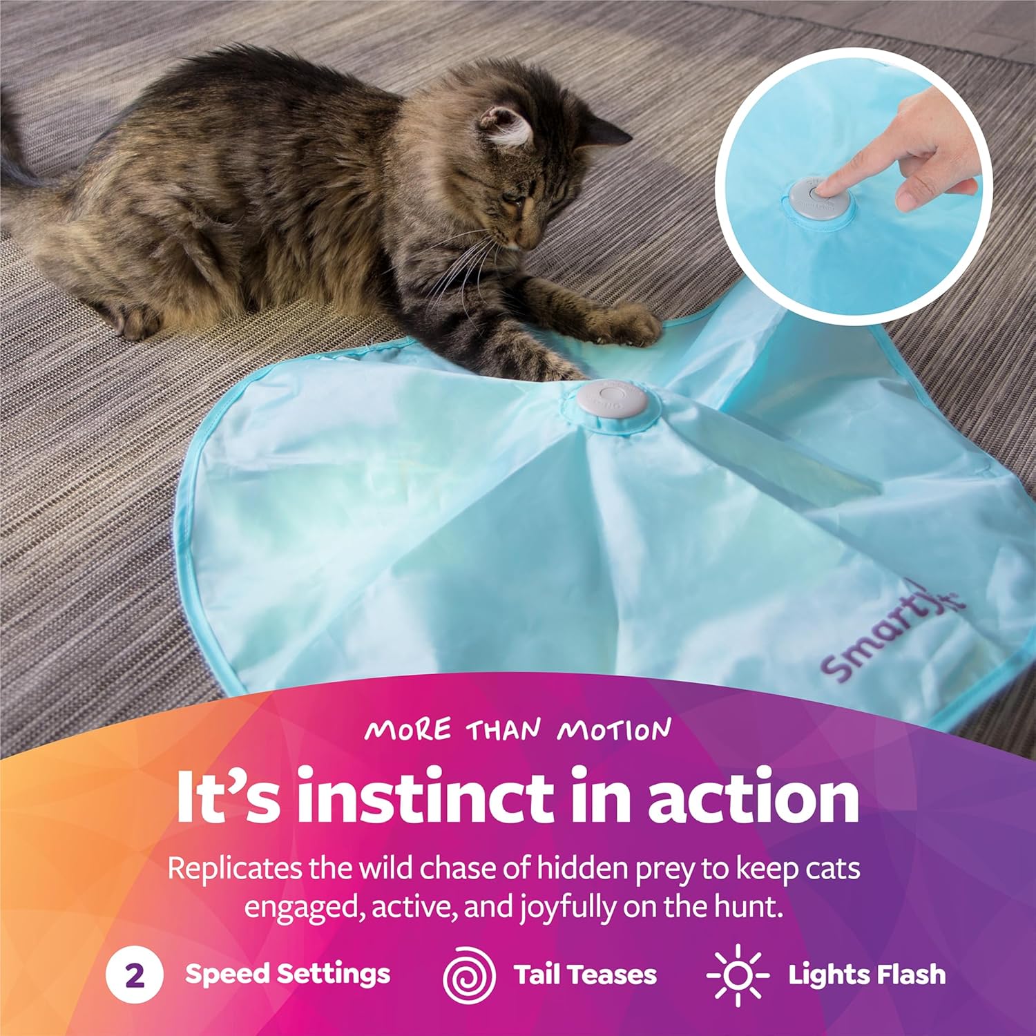 SmartyKat Electronic Motion/Moving Toys for Cats & Kittens, Battery Powered, Mimics Motion of Real Prey, Fun & Interactive Play - Multiple Styles - Image 3